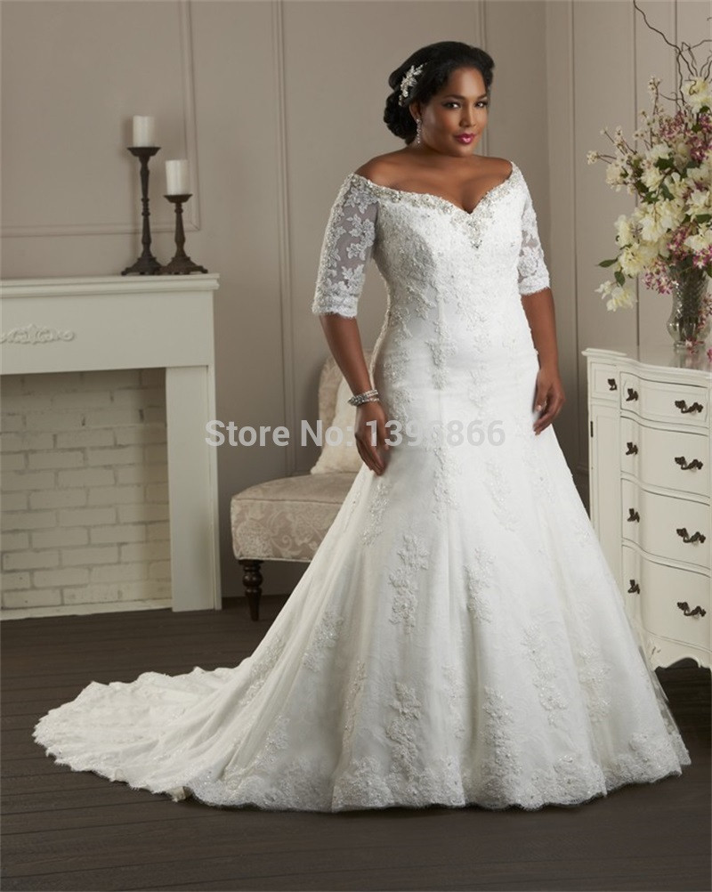 Plus Size Vintage Wedding Gowns
 Free Shipping Vintage Lace Wedding Gowns Plus Size 2015
