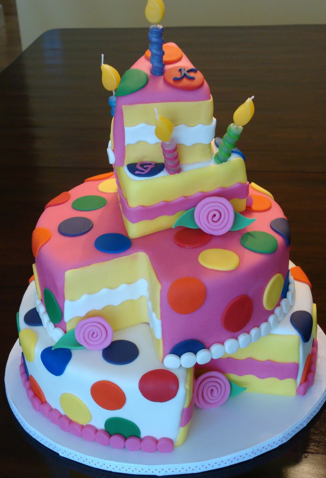 Polka Dot Birthday Cake
 Debby s Cakes Topsy Turvy Polka Dot Birthday "Cake"