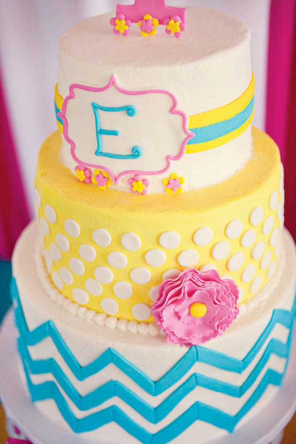 Polka Dot Birthday Cake
 Lainey’s 1st Birthday Inspiration Ideas