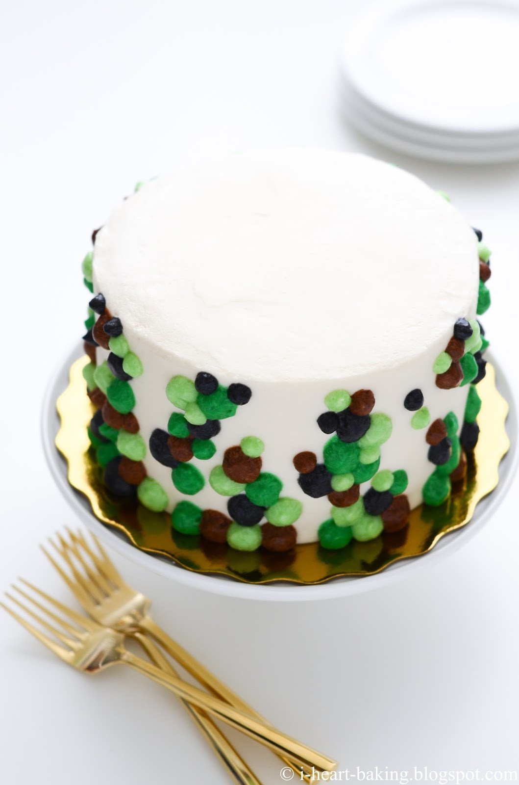 Polka Dot Birthday Cake
 i heart baking camouflage inspired polka dot birthday cake