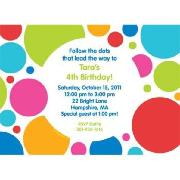 Polka Dot Birthday Invitations
 Polka Dot Party Personalized Invitation Custom