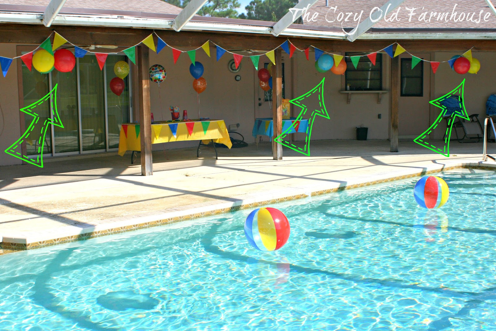 Pool Birthday Party
 The Cozy Old "Farmhouse" Simple and Bud Friendly Pool