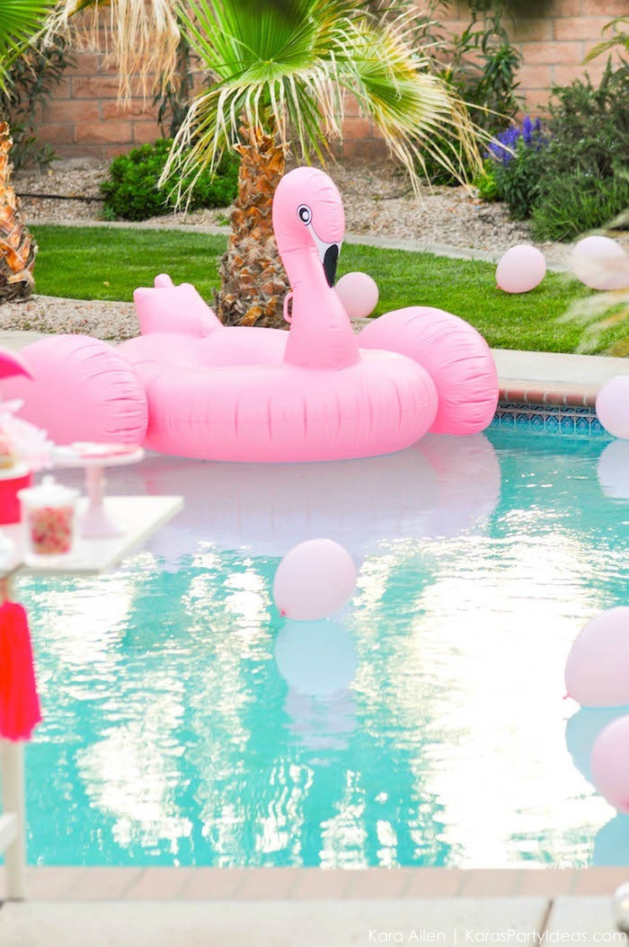 Pool Birthday Party
 Kara s Party Ideas Flamingo Pool Art Summer Birthday