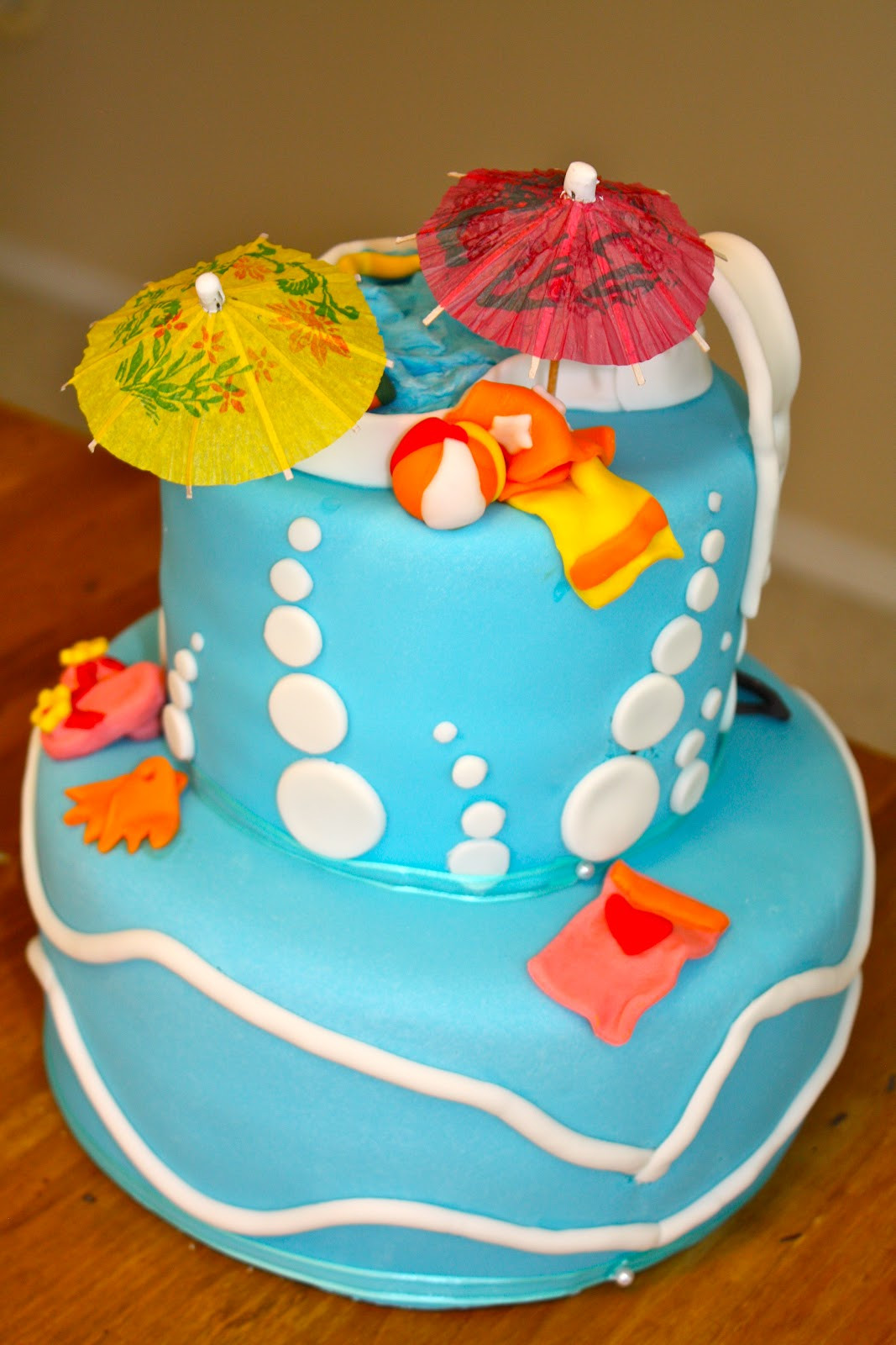 Pool Birthday Party
 bumble cakes Summer Pool Party Birthday Cake