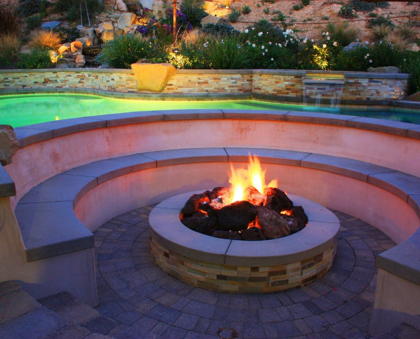 Pool Fire Pit
 Outdoor Fireplace With Swimming Pool Home Romantic