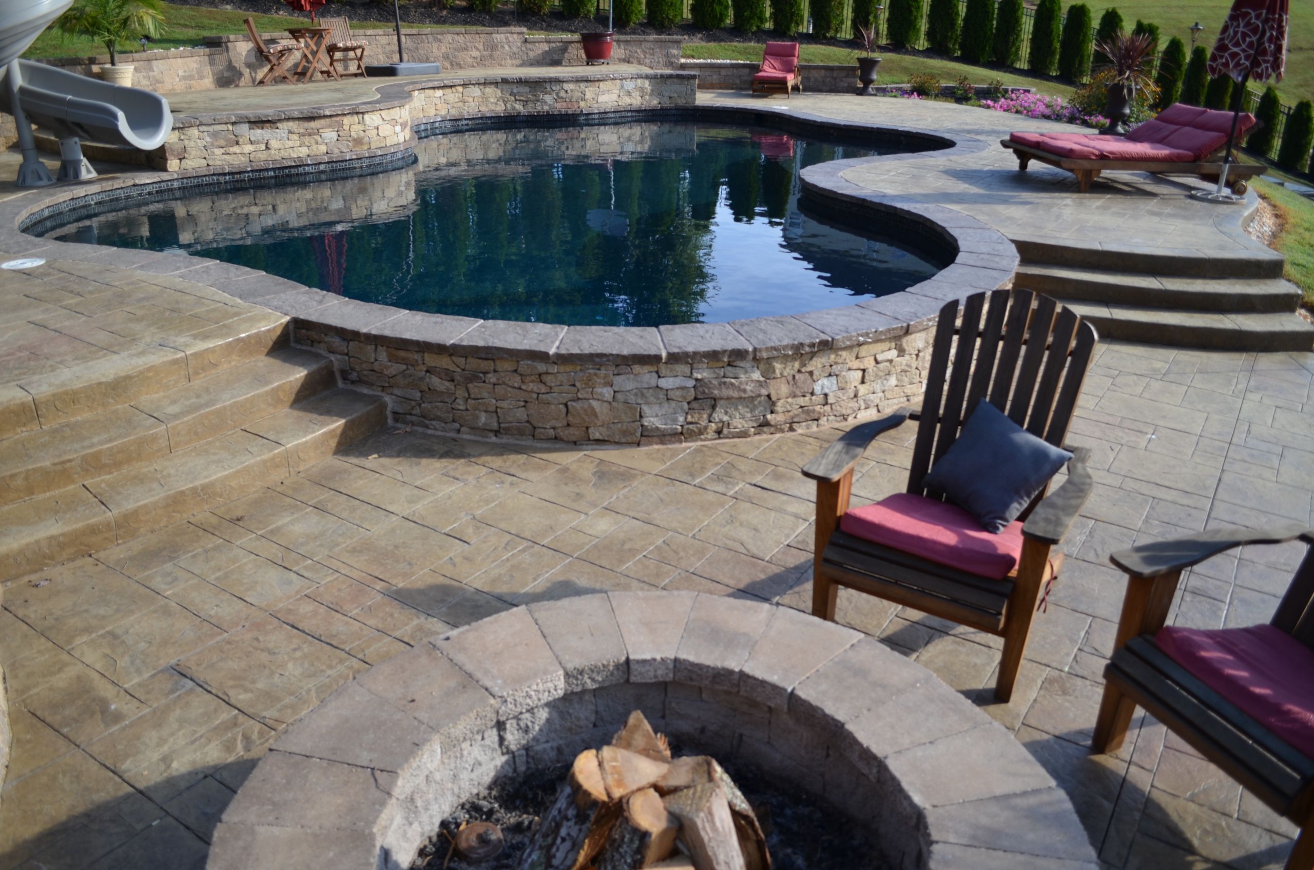 Pool Fire Pit
 Swimming Pool Pavilion and Fire Pit