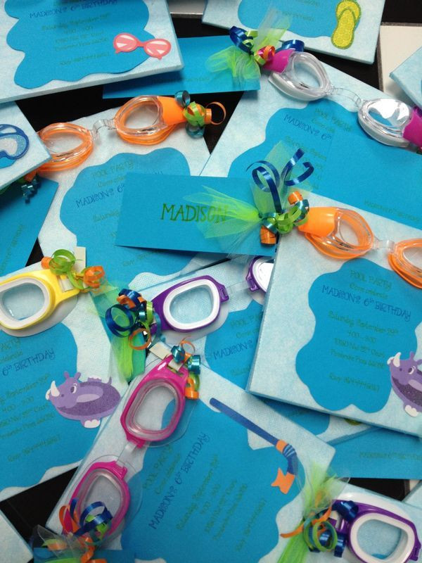 Pool Party Craft Ideas
 Pool party for kids Invitations Goggle pool party