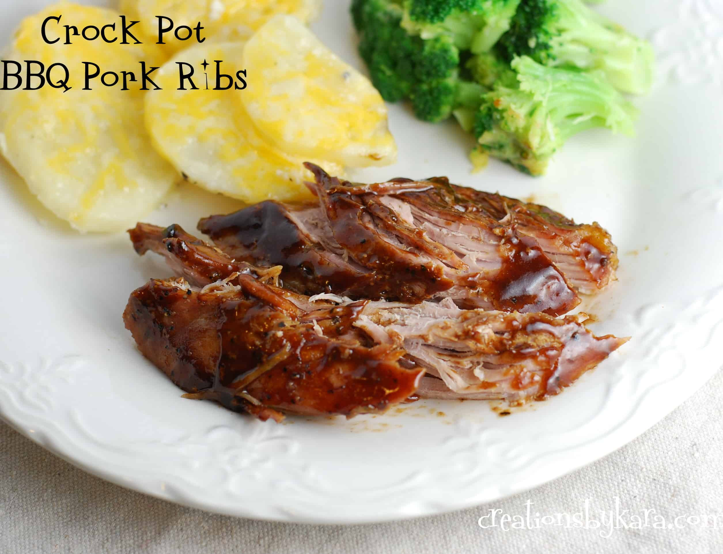 Pork Ribs In Crockpot
 Crock pot BBQ pork ribs