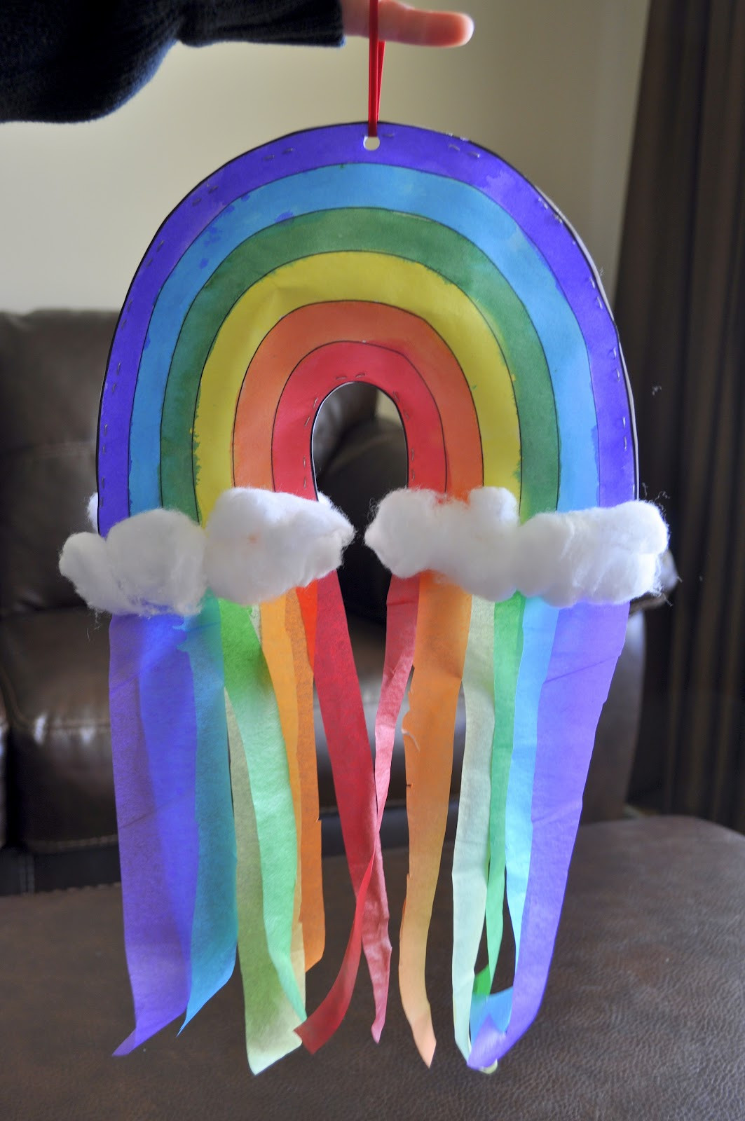 Preschool Art And Crafts Ideas
 Double sided Rainbow Windsock Craft She s Crafty