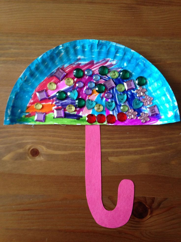 Preschool Art And Crafts Ideas
 Paper Plate Umbrella Craft Preschool Craft