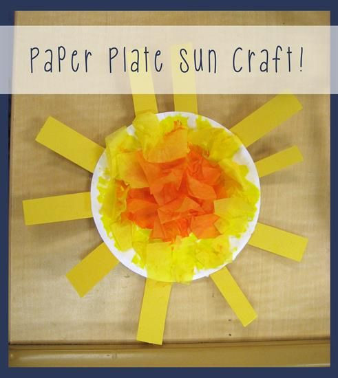 Preschool Art And Crafts Ideas
 Paper Plate Sun Craft for Kids