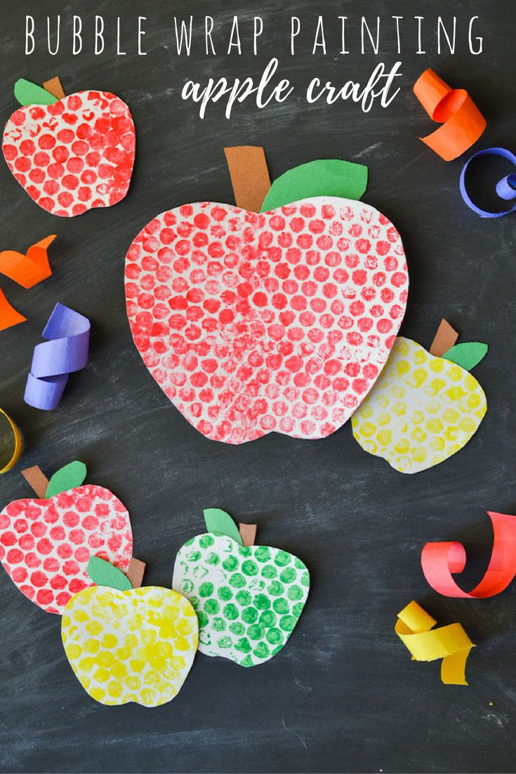 Preschool Art And Crafts Ideas
 Bubble Wrap Painting Apples Craft