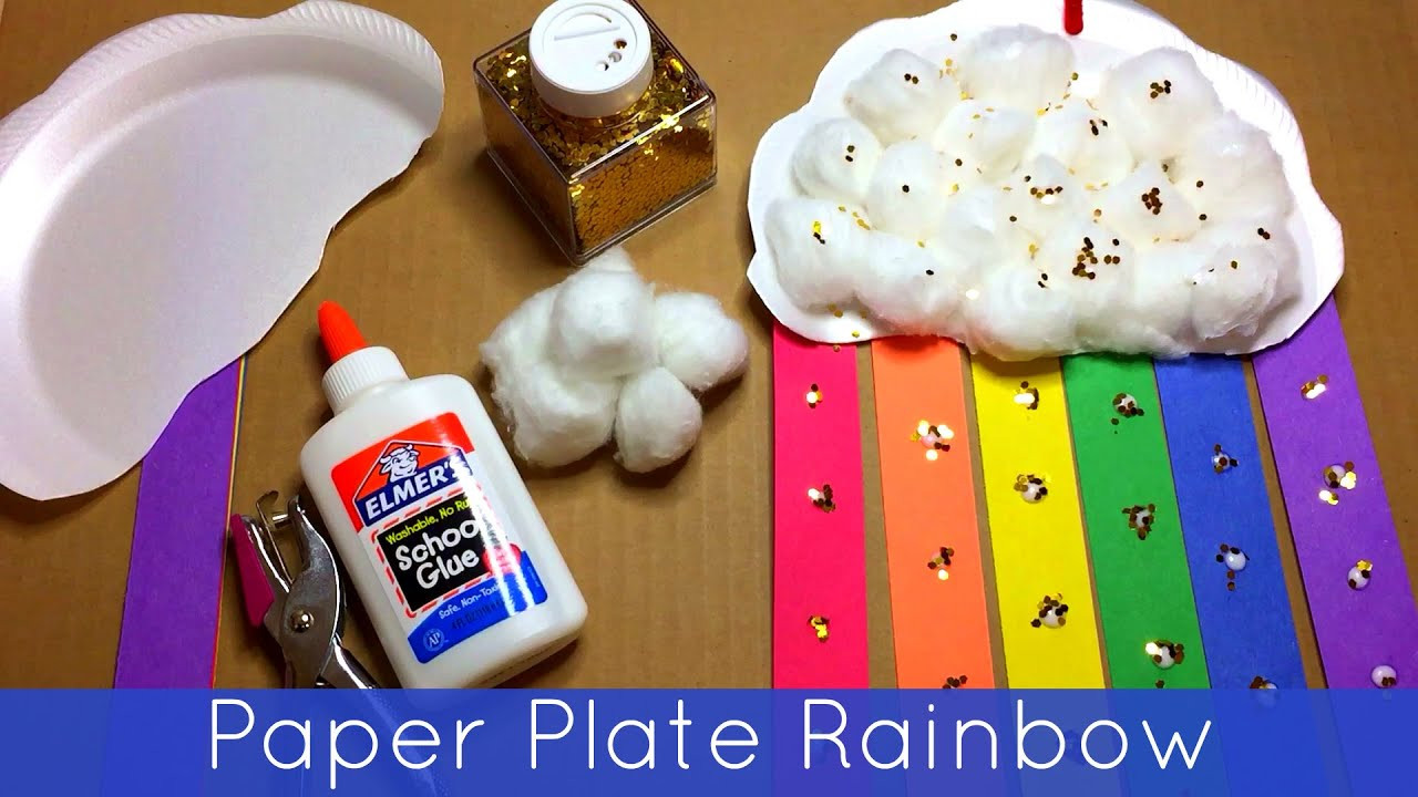 Preschool Arts And Craft Ideas
 Paper Plate Rainbow Preschool and Kindergarten Craft