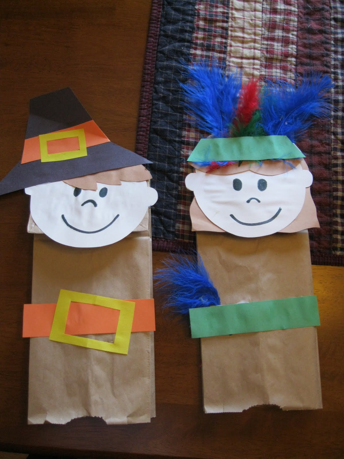 Preschool Arts And Craft
 The Johnson Journey Thanksgiving Paper Bag Puppets