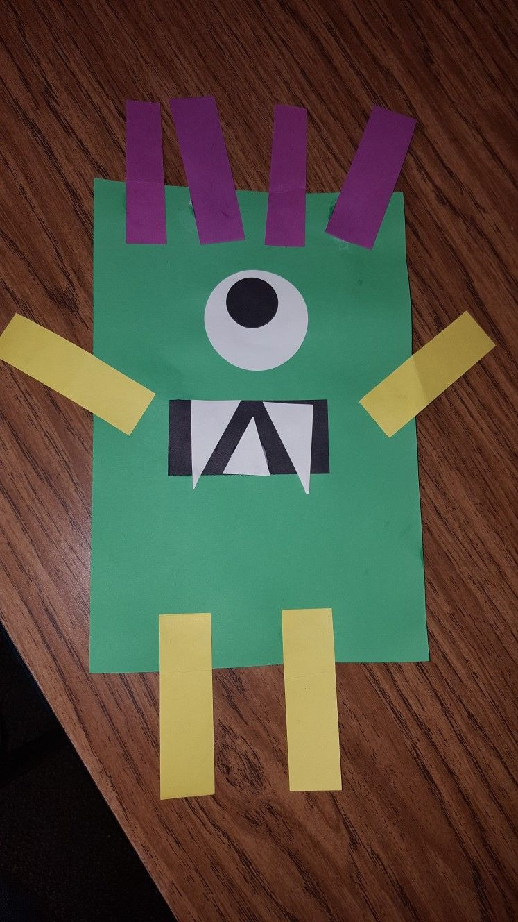 Preschool Arts And Craft
 Rectangle monster craft