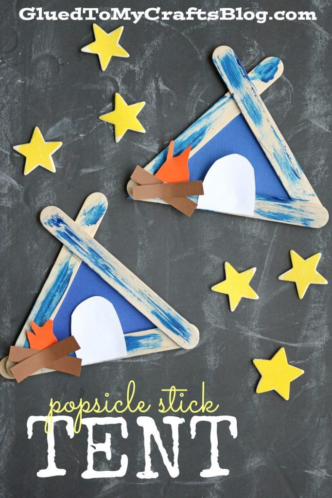 Preschool Camping Art Projects
 Popsicle Stick Tent Kid Craft