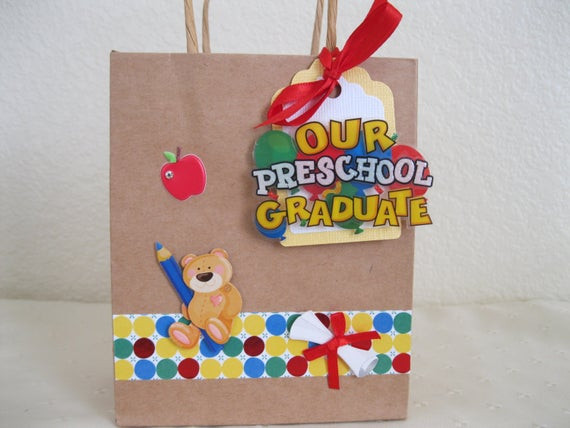Preschool Graduation Gift Bag Ideas
 2 Goo Bags 4 5 x 5 5 Favor Bags by ThePaperCraftCloset