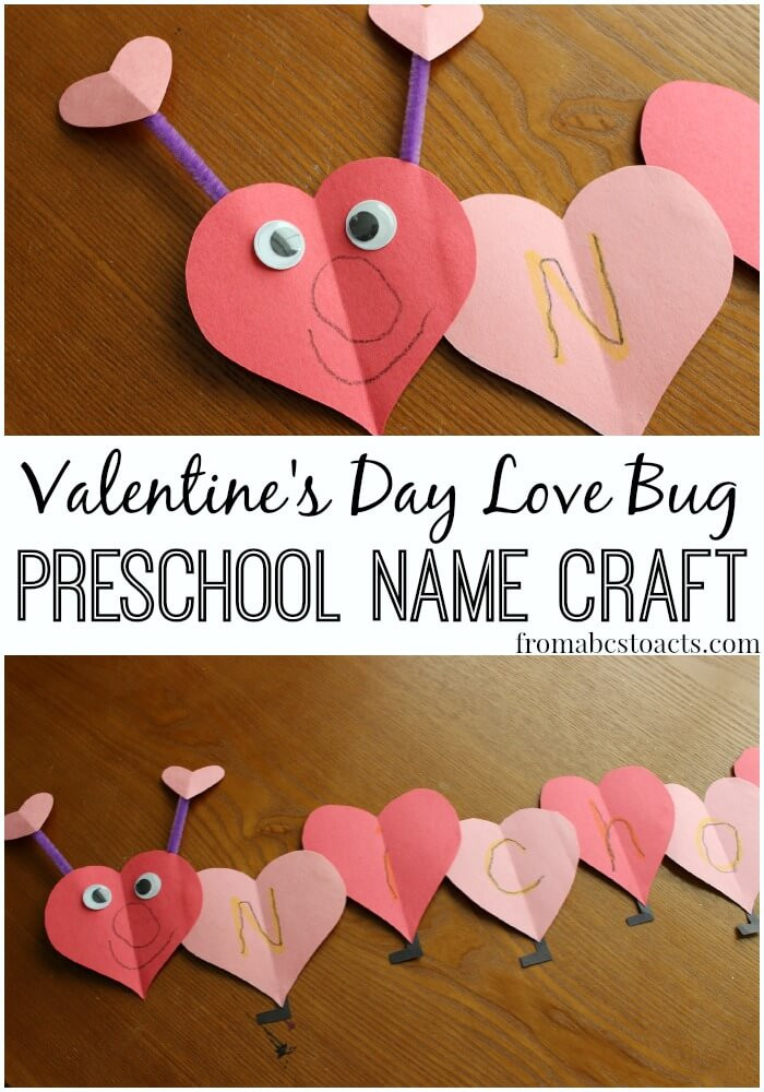 Preschool Valentine Craft Ideas
 Love Bug Name Craft for Preschoolers
