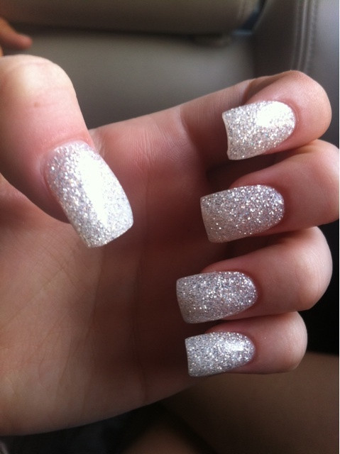 Pretty Glitter Nails
 cute glitter nails pretty sparkle image on