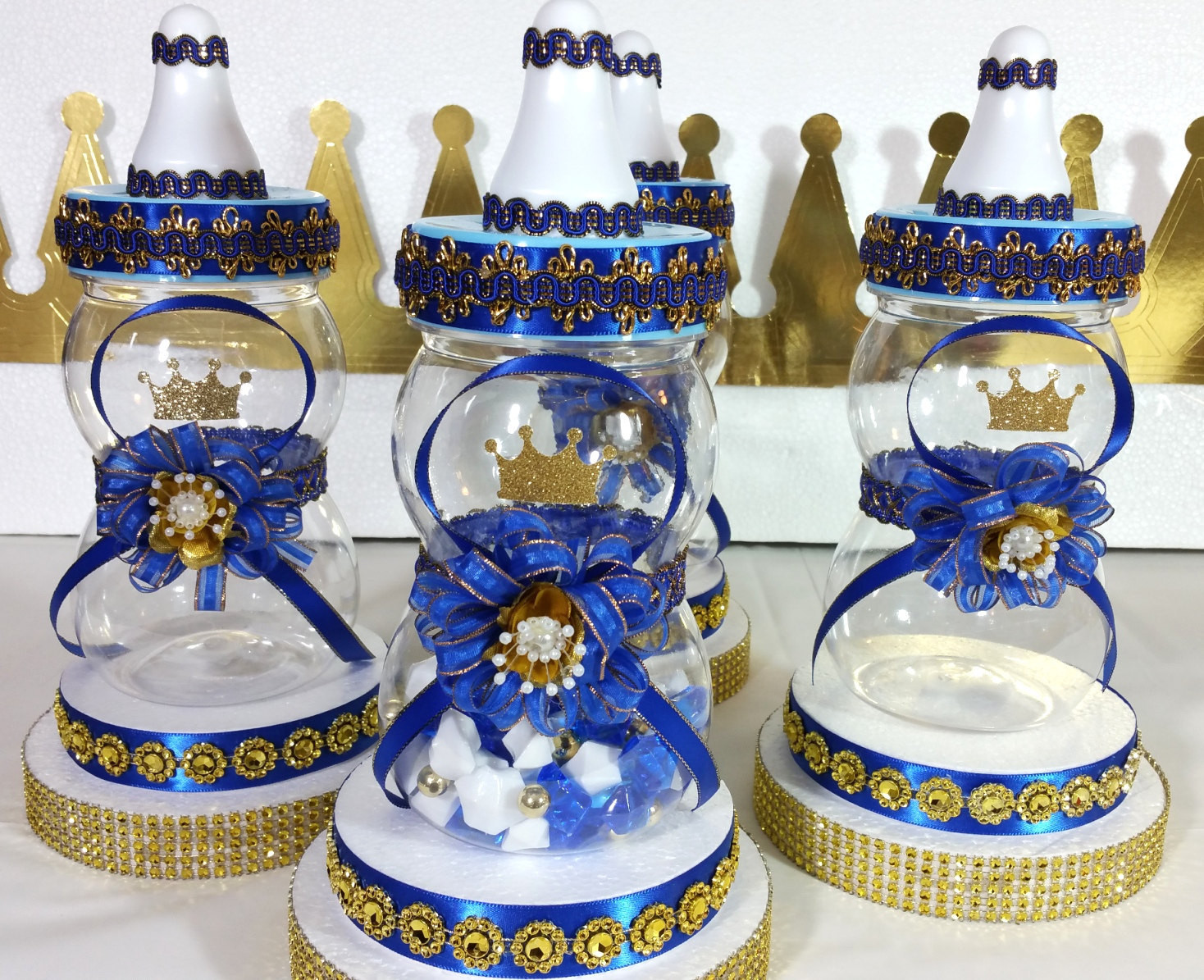 Prince Baby Shower Decoration Ideas
 Royal Prince Baby Shower Centerpiece Boys Royal Blue and