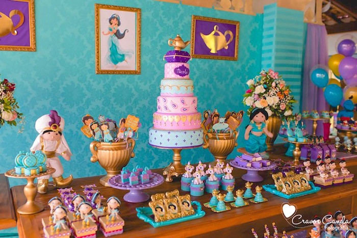 Princess Jasmine Birthday Party Decorations
 Kara s Party Ideas Colorful Princess Jasmine Birthday