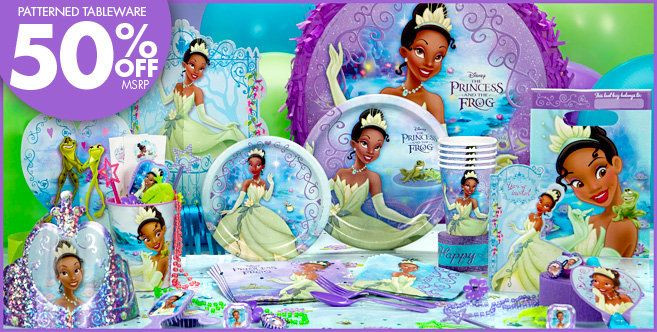 Princess Tiana Birthday Decorations
 Party City Princess Tiana Party supplies COLOR = Green