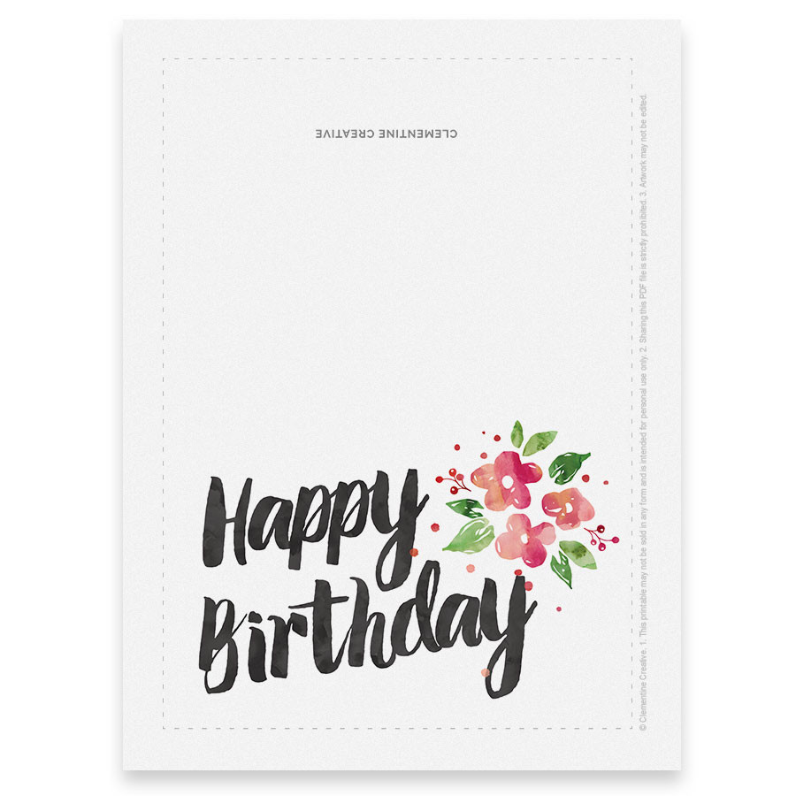 Print A Birthday Card
 Printable Birthday Card for Her
