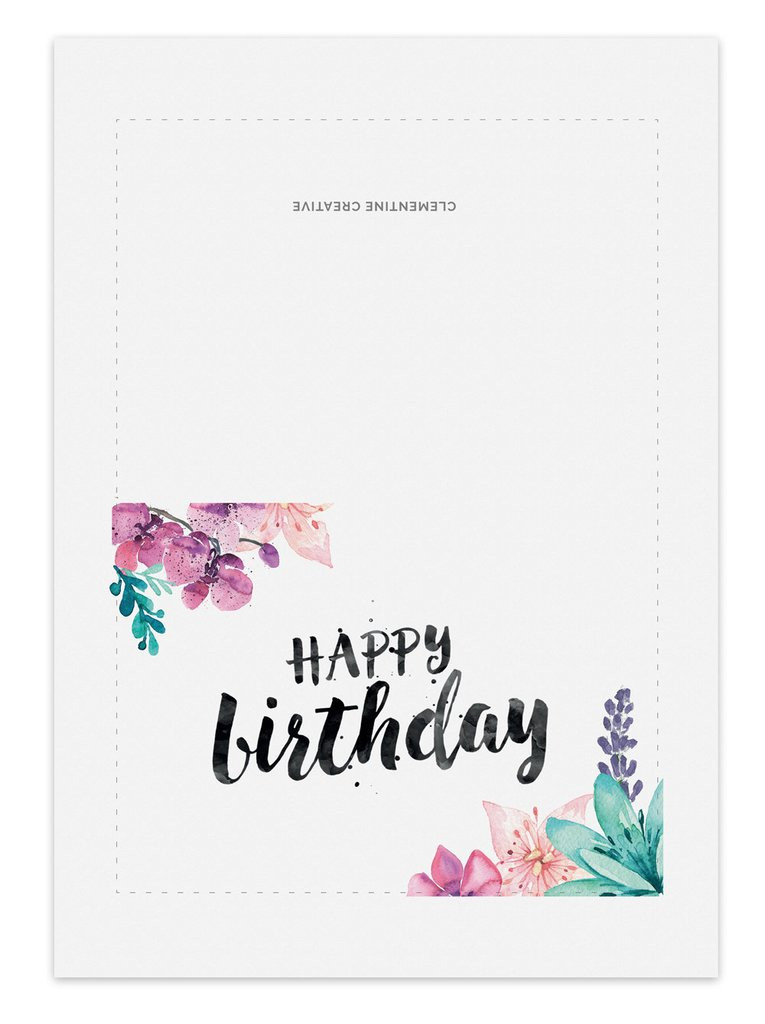 Print Birthday Card Free
 Printable Birthday Card for Her – Clementine Creative