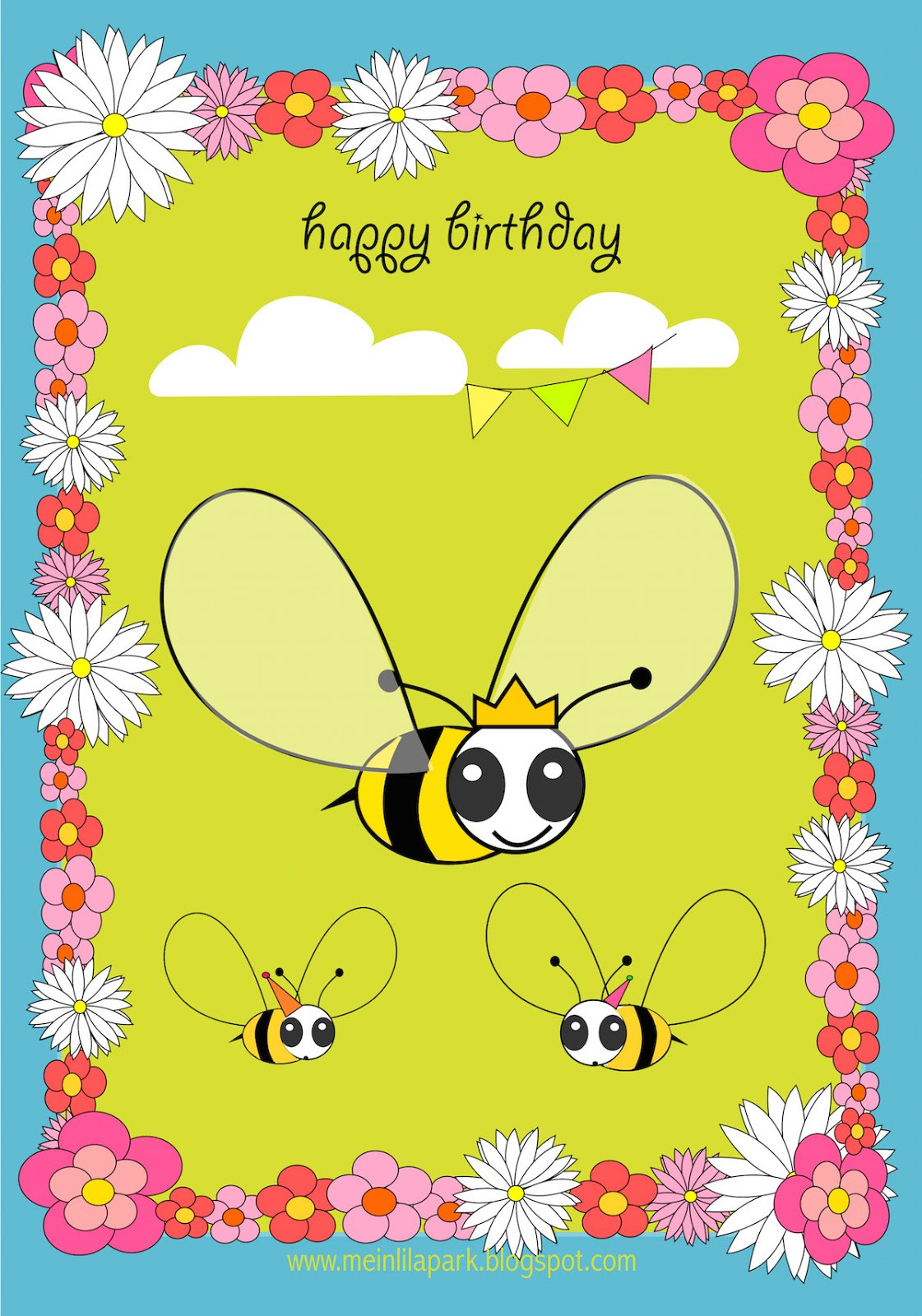 Print Birthday Card Free
 Free printable Happy Birthday card for kids ausdruckbare