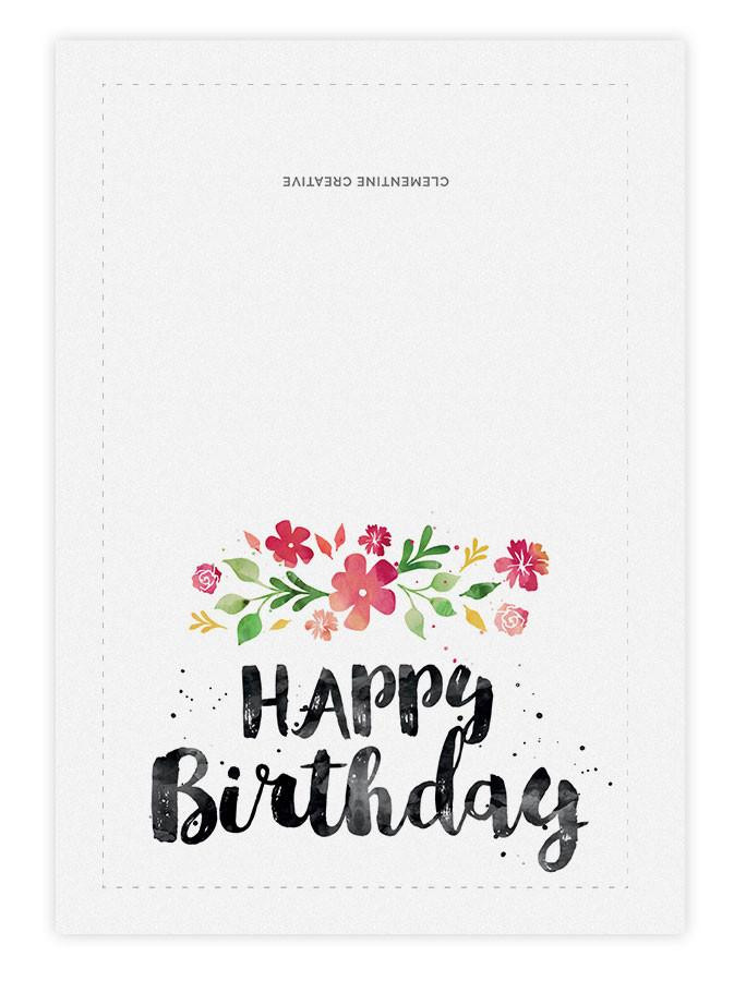 Print Birthday Card Free
 Printable Birthday Card Spring Blossoms – Clementine