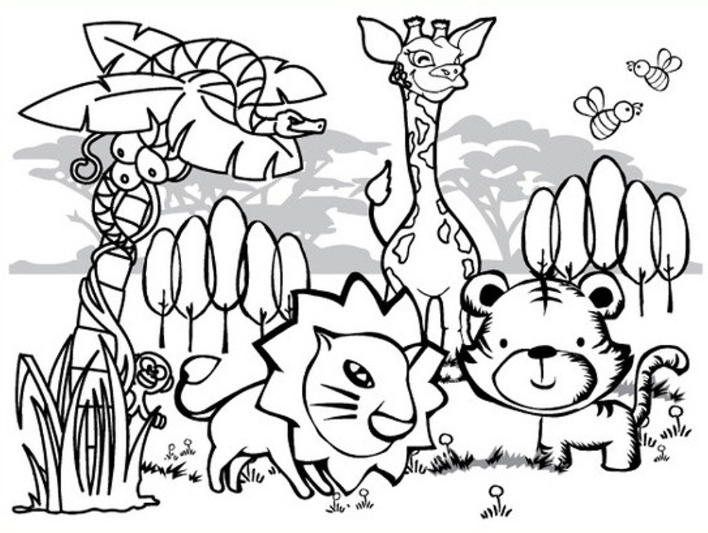 Printable Animal Coloring Pages For Kids
 Jungle Drawing For Kids at GetDrawings