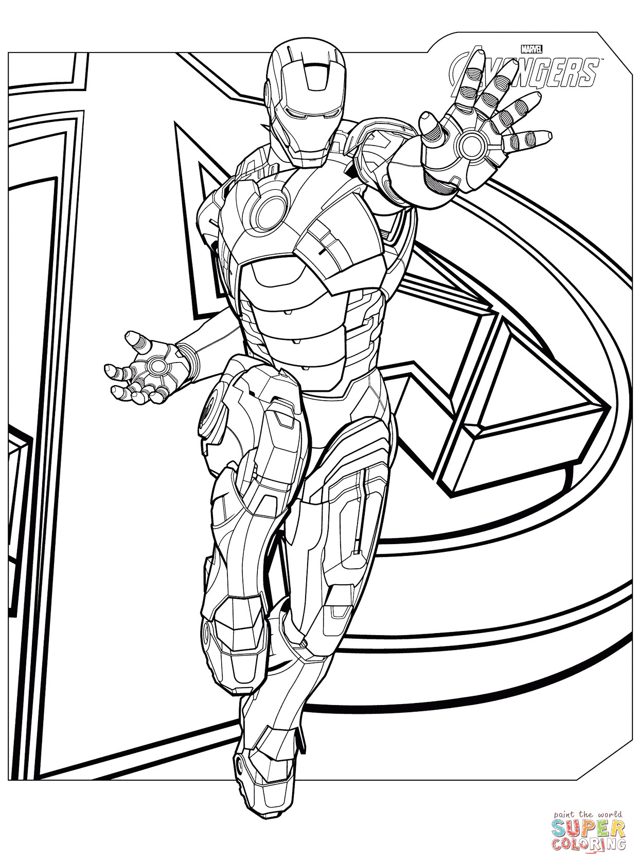 Printable Avengers Coloring Pages
 Avengers Iron Man coloring page