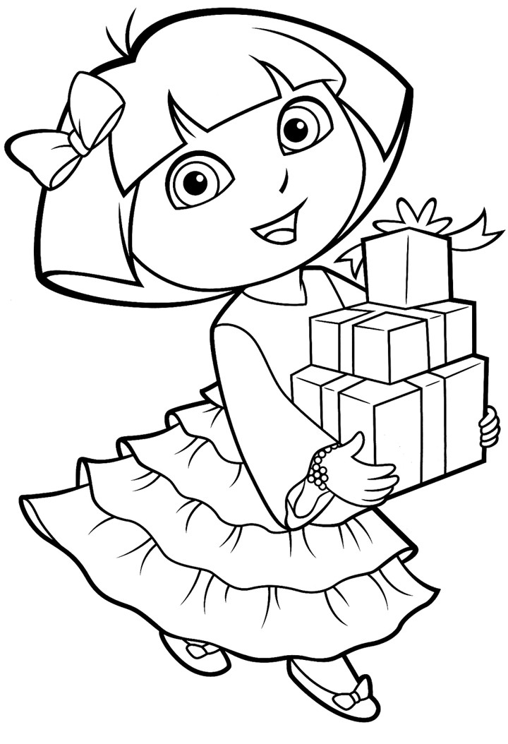 Printable Coloring Pages For Kids
 Printable Dora Coloring Pages