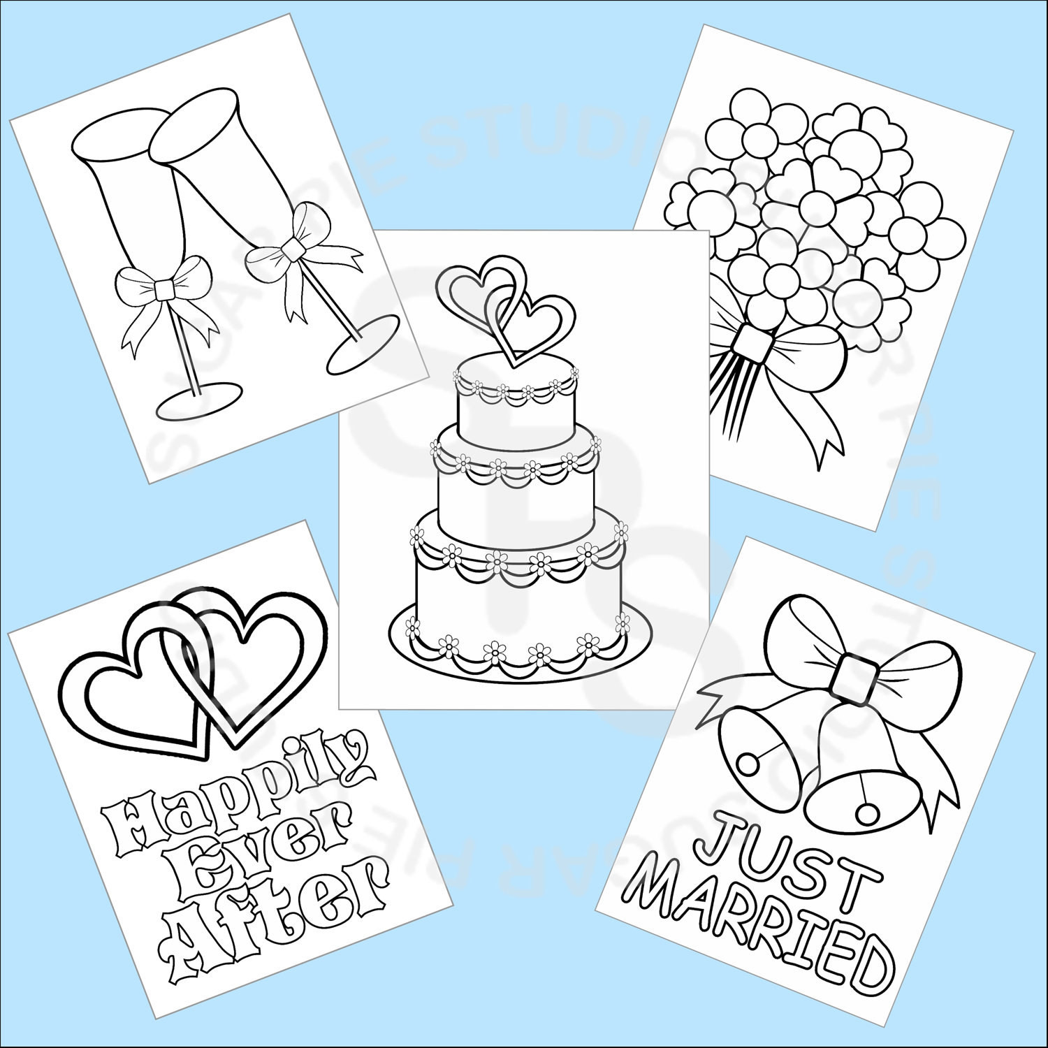 Printable Coloring Pages Kids
 5 Printable Wedding Favor Kids coloring pages by