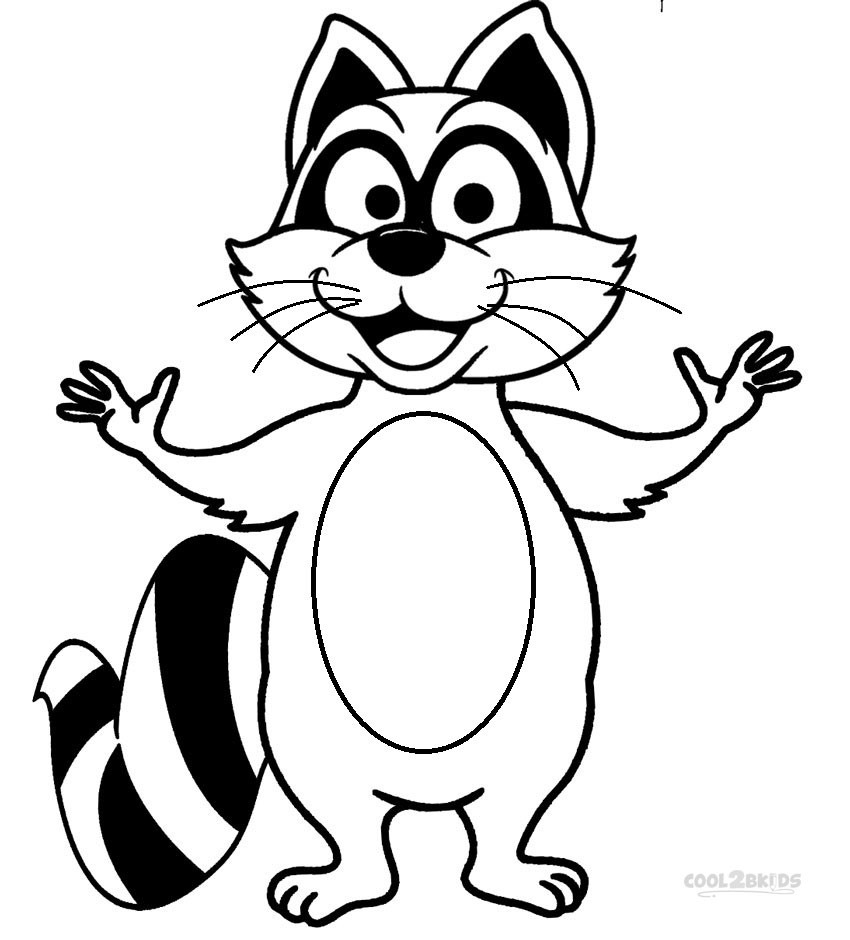 Printable Coloring Pages Kids
 Printable Raccoon Coloring Pages For Kids