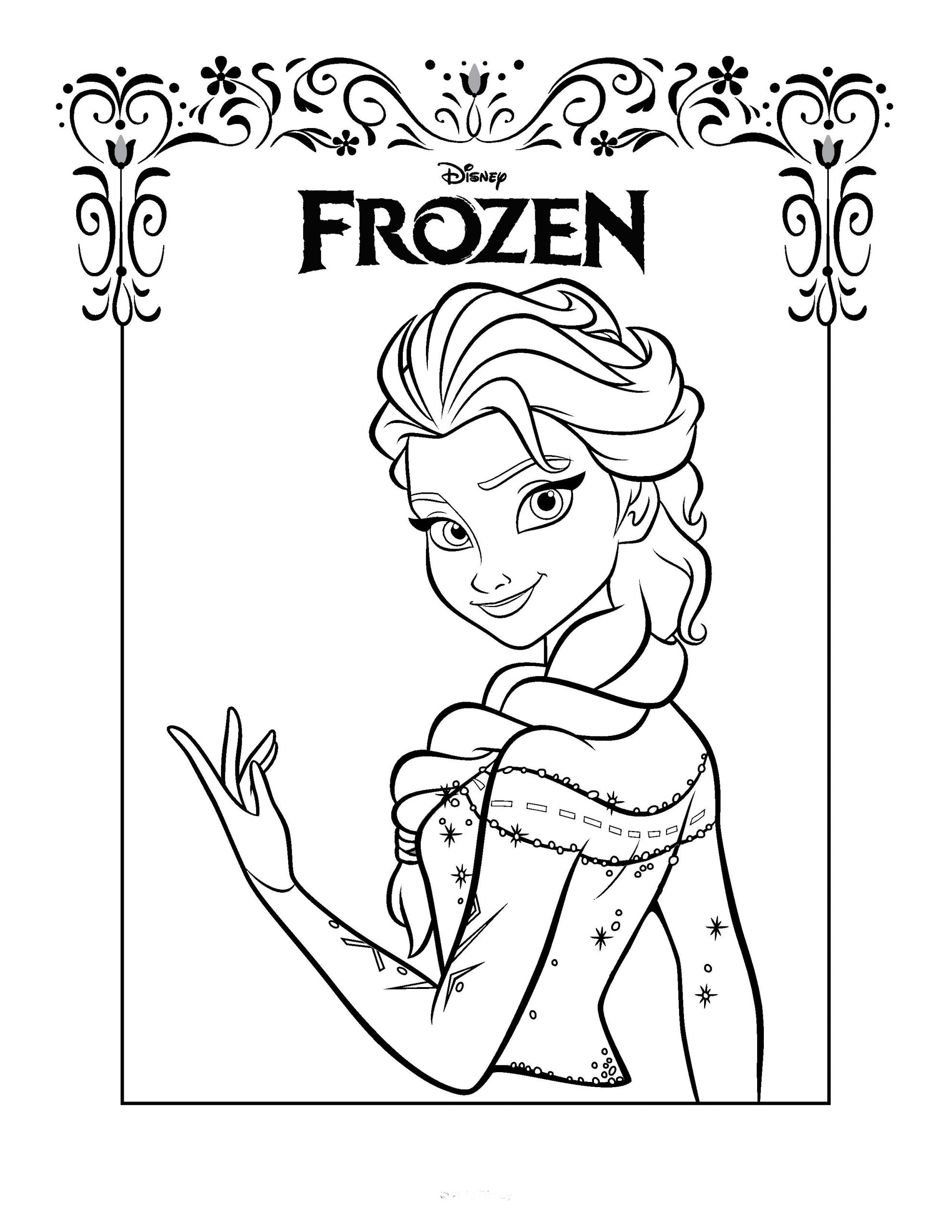 Printable Elsa Coloring Pages
 Free Printable Frozen Coloring Pages for Kids Best