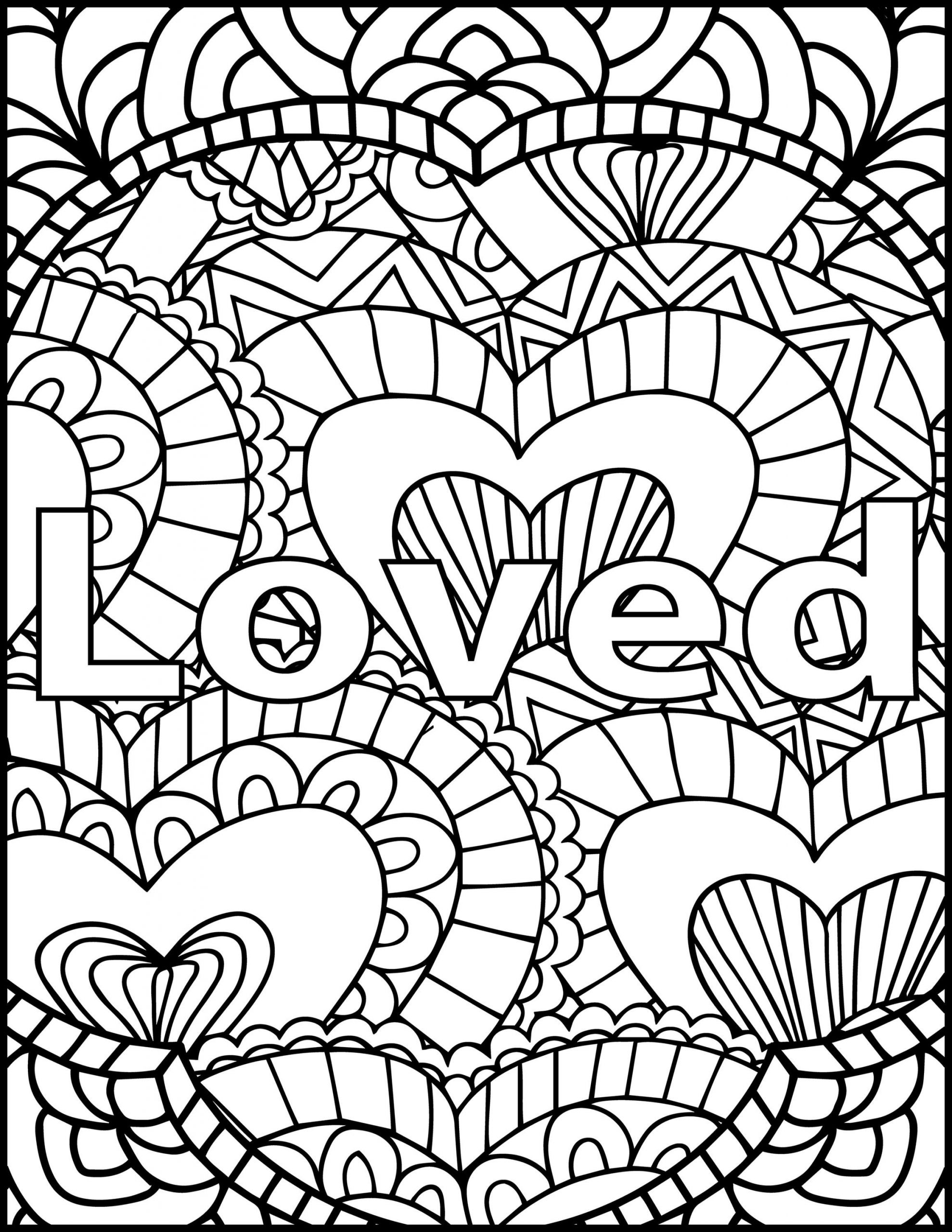Printable Free Coloring Pages For Adults
 I Am Loved Adult Coloring Page Inspiring Message Coloring