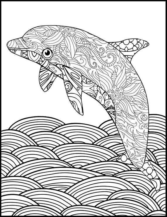 Printable Free Coloring Pages For Adults
 Printable Coloring Page Adult Coloring Page Dolphin