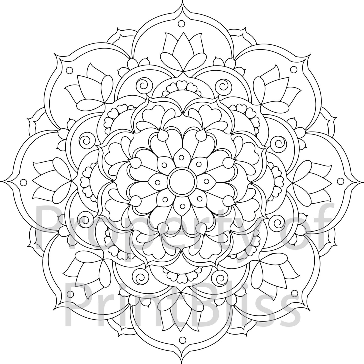 Printable Mandala Coloring Pages
 24 Flower Mandala printable coloring page