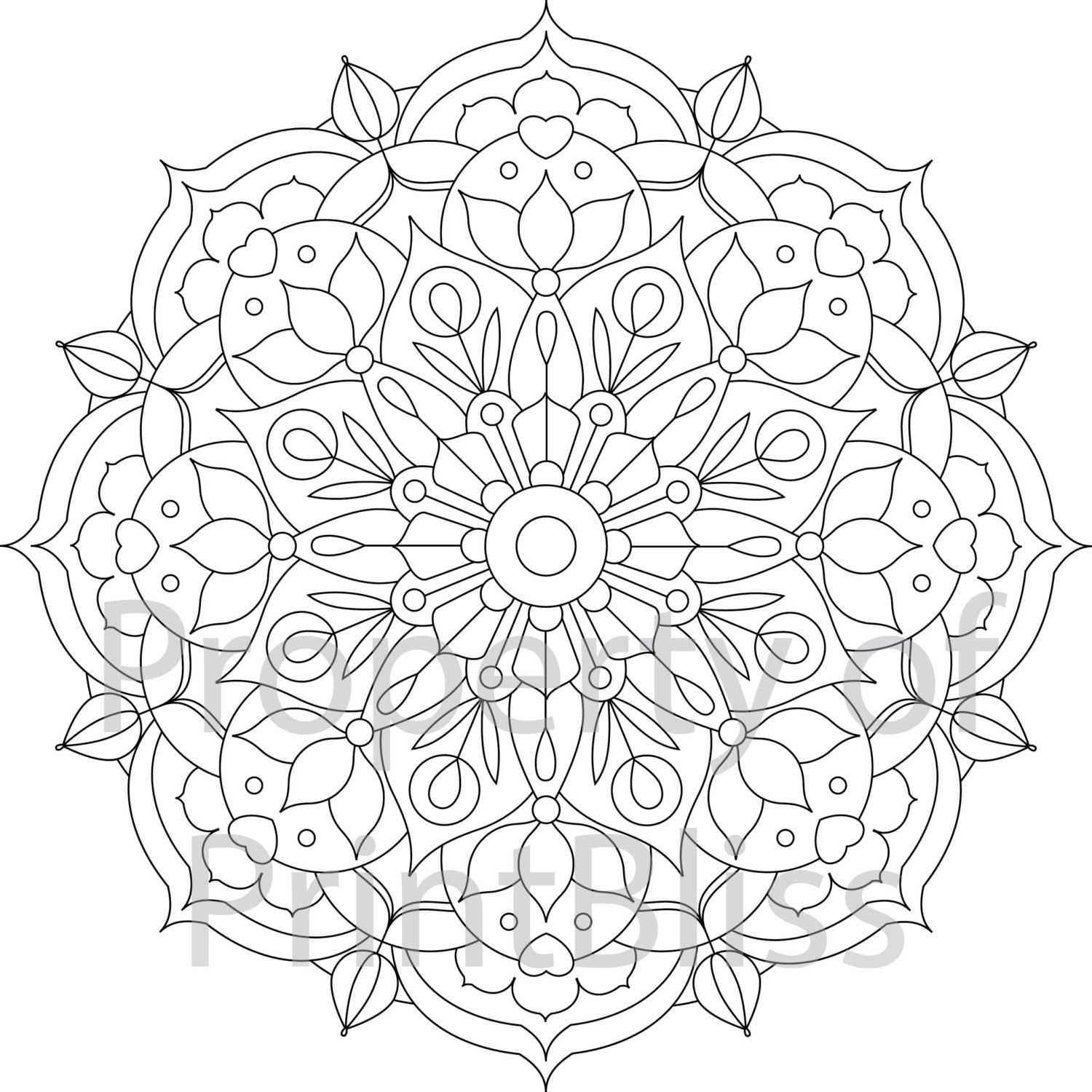 Printable Mandala Coloring Pages
 18 Flower Mandala printable coloring page