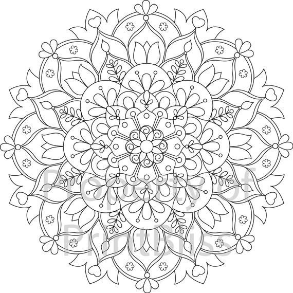 Printable Mandala Coloring Pages
 15 Flower Mandala printable coloring page