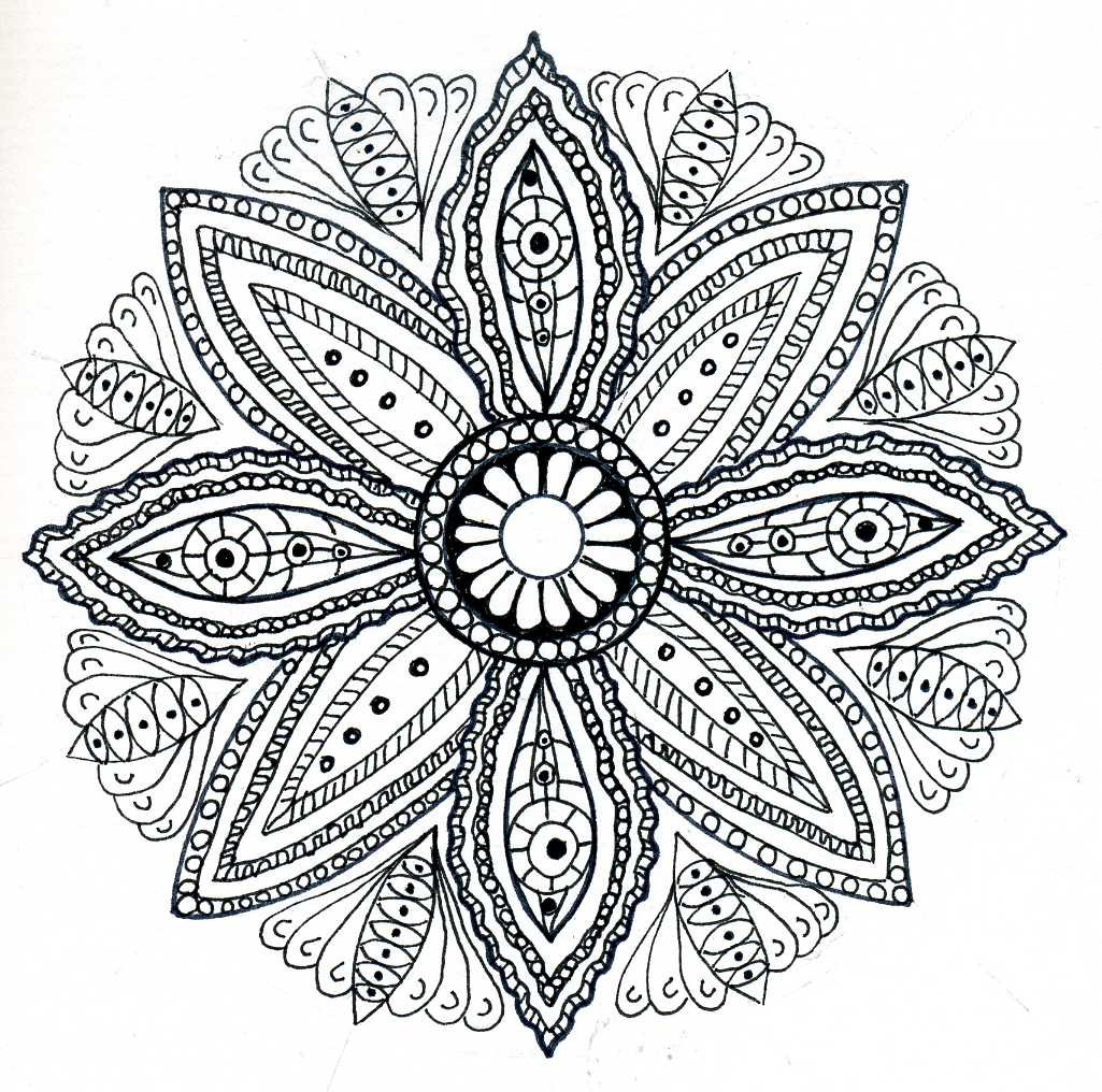 Printable Mandala Coloring Pages
 dots n doodles Mandala