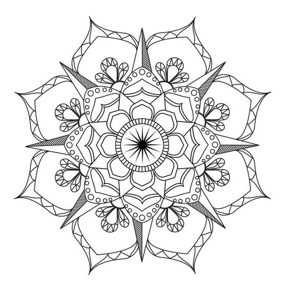 Printable Mandala Coloring Pages
 Flower Mandala Coloring page Adult coloring art therapy pdf