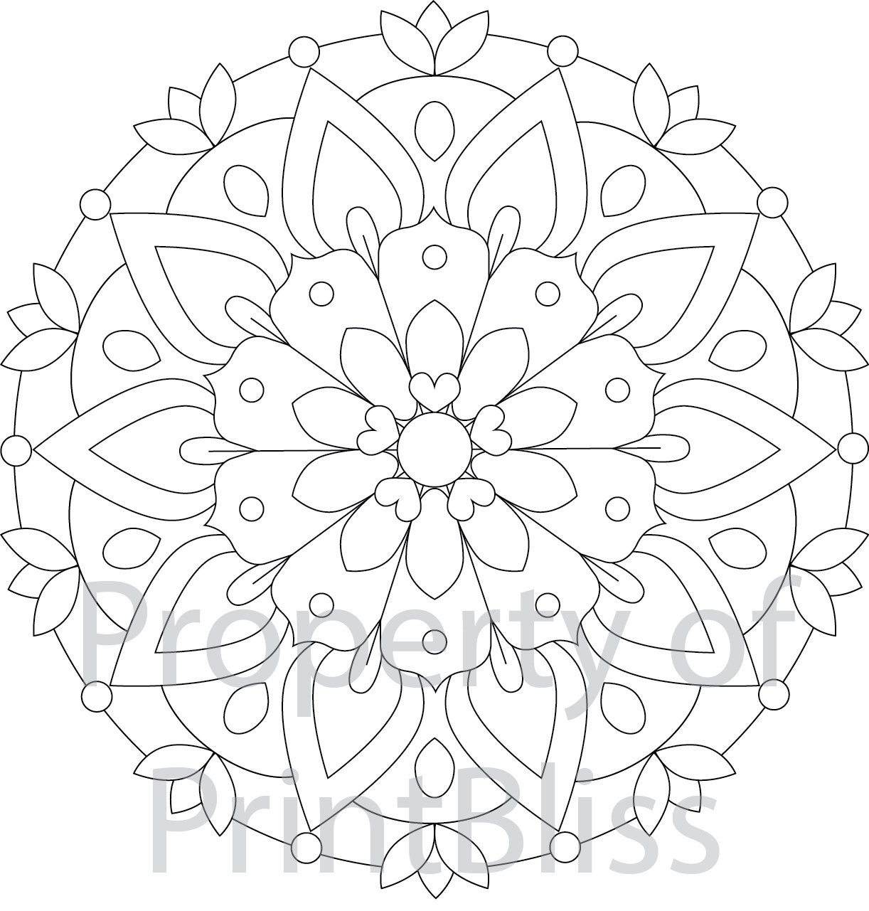 Printable Mandala Coloring Pages
 2 Flower Mandala printable coloring page