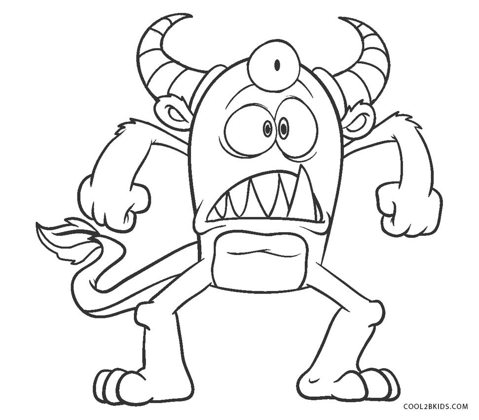 Printable Monster Coloring Pages
 Free Printable Monster Coloring Pages For Kids