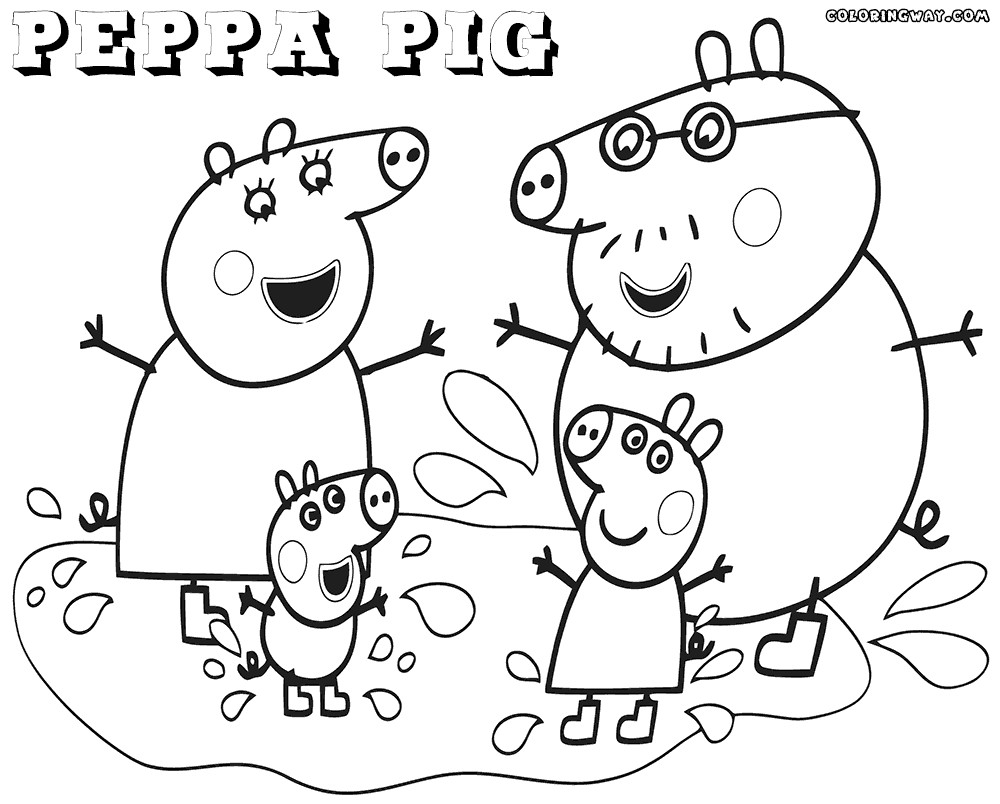 Printable Peppa Pig Coloring Pages
 Peppa Pig Family Coloring Pages Sketch Coloring Page