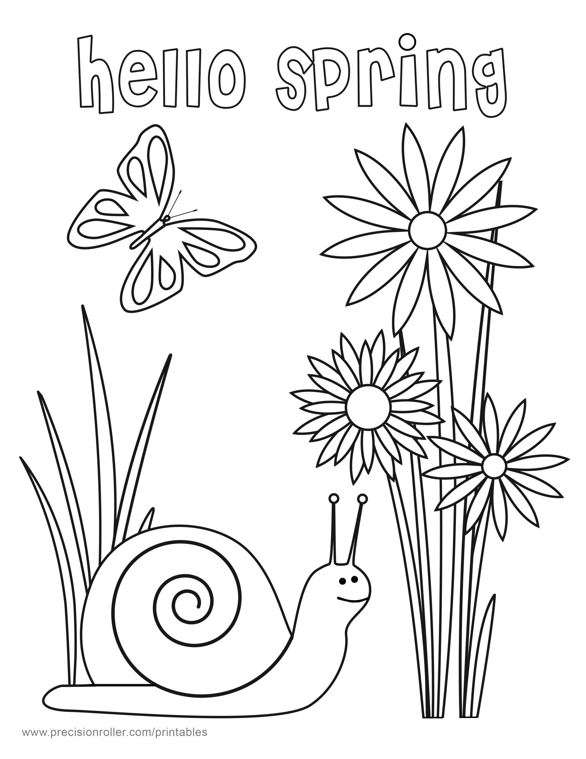 Printable Spring Coloring Pages
 Hello Spring Coloring Page Precision Printables