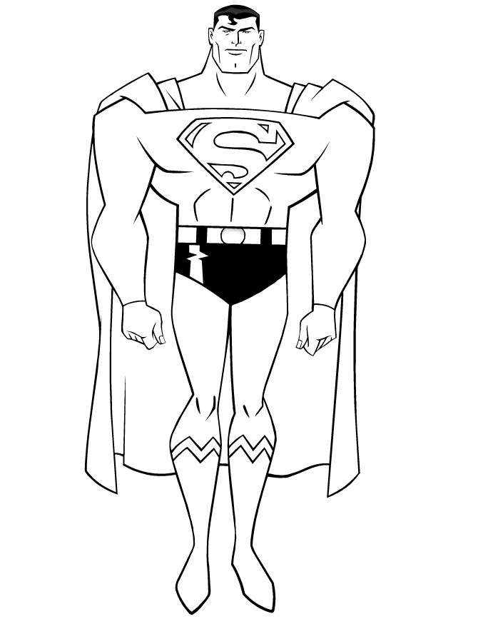 Printable Superman Coloring Pages
 Handsome Superman For Kids Coloring Page