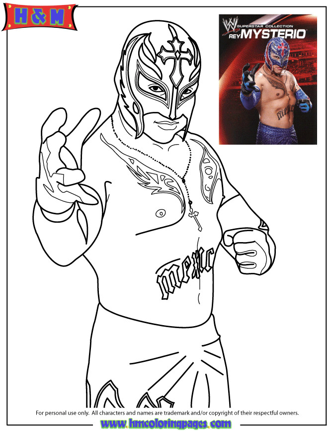 Printable Wwe Coloring Pages
 WWE Smackdown Rey Mysterio Coloring Page