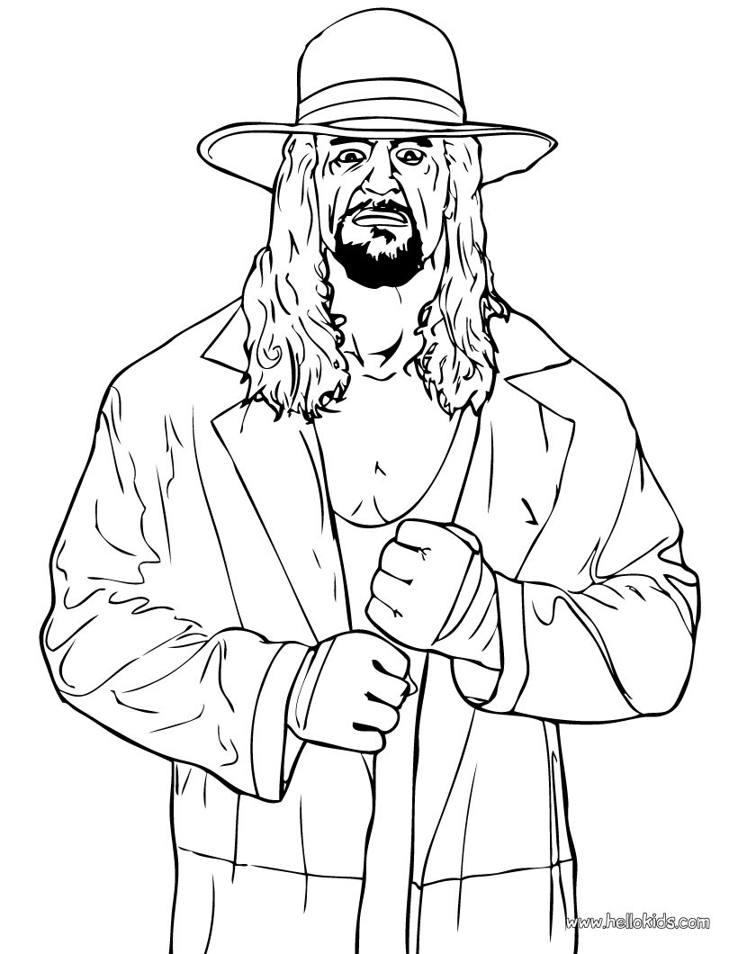 Printable Wwe Coloring Pages
 Wrestler the undertaker coloring pages Hellokids